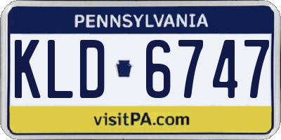 PA license plate KLD6747