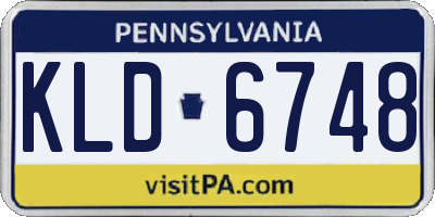 PA license plate KLD6748