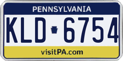 PA license plate KLD6754