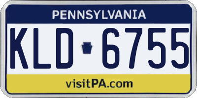PA license plate KLD6755
