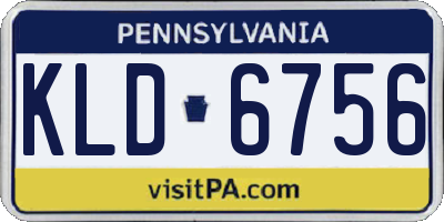PA license plate KLD6756