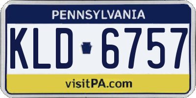 PA license plate KLD6757
