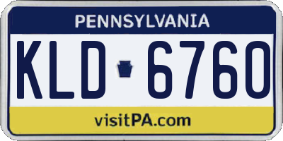 PA license plate KLD6760