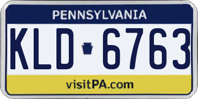 PA license plate KLD6763