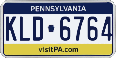 PA license plate KLD6764