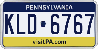 PA license plate KLD6767