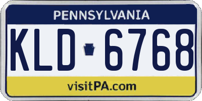 PA license plate KLD6768