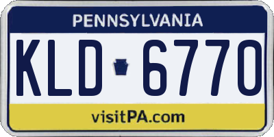 PA license plate KLD6770