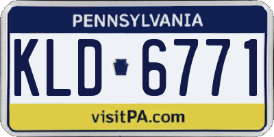 PA license plate KLD6771