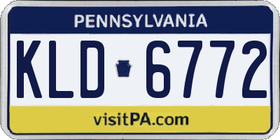 PA license plate KLD6772