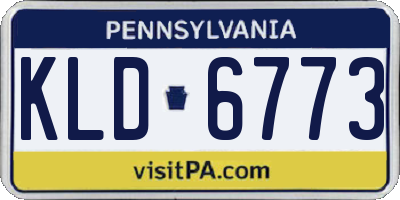 PA license plate KLD6773
