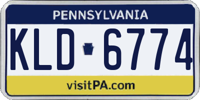 PA license plate KLD6774