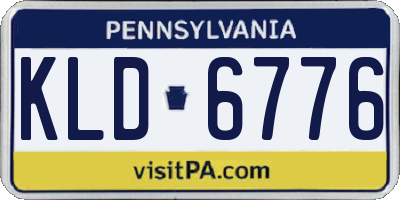 PA license plate KLD6776