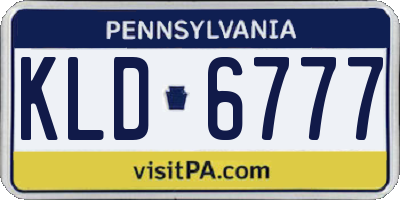 PA license plate KLD6777