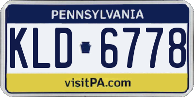 PA license plate KLD6778