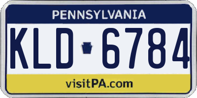 PA license plate KLD6784