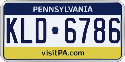 PA license plate KLD6786