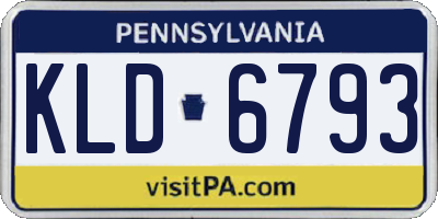 PA license plate KLD6793
