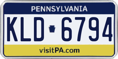 PA license plate KLD6794
