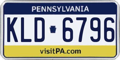 PA license plate KLD6796
