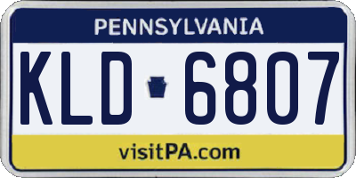 PA license plate KLD6807