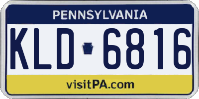 PA license plate KLD6816