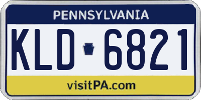 PA license plate KLD6821