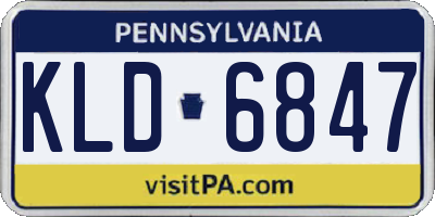 PA license plate KLD6847