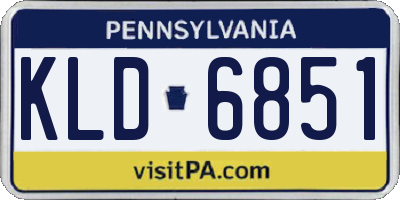 PA license plate KLD6851