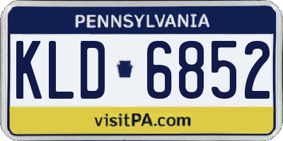 PA license plate KLD6852