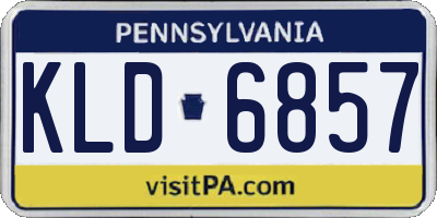 PA license plate KLD6857