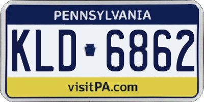 PA license plate KLD6862