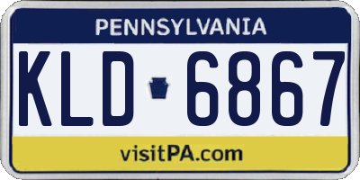 PA license plate KLD6867