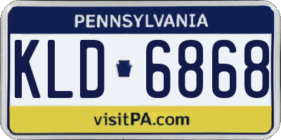 PA license plate KLD6868
