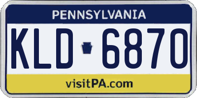 PA license plate KLD6870