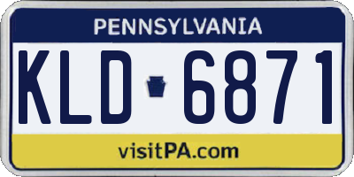 PA license plate KLD6871