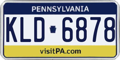 PA license plate KLD6878