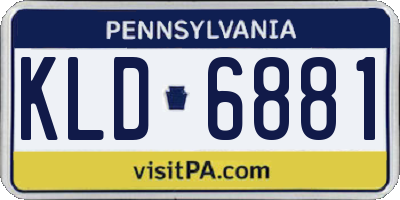 PA license plate KLD6881