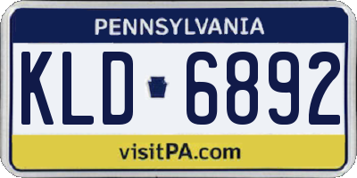 PA license plate KLD6892