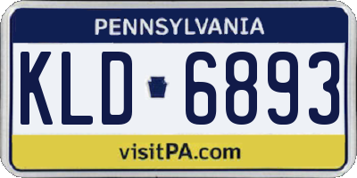 PA license plate KLD6893