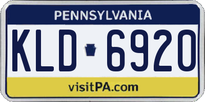 PA license plate KLD6920