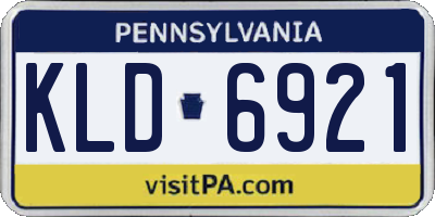 PA license plate KLD6921
