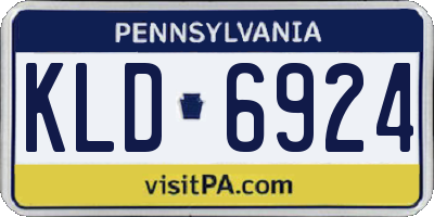 PA license plate KLD6924