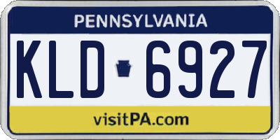 PA license plate KLD6927
