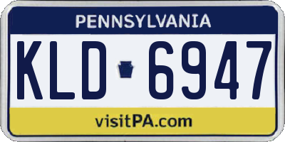 PA license plate KLD6947