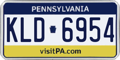 PA license plate KLD6954