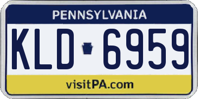 PA license plate KLD6959