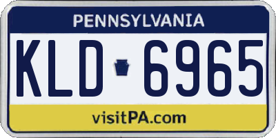 PA license plate KLD6965