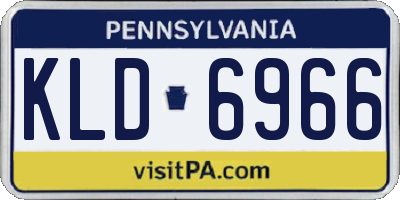 PA license plate KLD6966