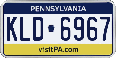 PA license plate KLD6967
